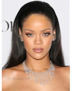 16'' Long  Straight Full Lace Human Hair Women Soft Rihanna Wigs