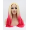 23''Long Straight Ombre/2 Tone Without Bangs Lace Front Synthetic  Women Wigs