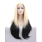 30'' Long Straight Without Bangs Ombre/2 Tone  Long Lace Front Synthetic Women Wigs