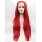 30'' Long Straight Lace Front Layered red Synthetic Long Women Wigs