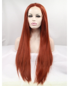 32'' Long Straight Lace Front  Auburn  Layered Synthetic Women Wigs