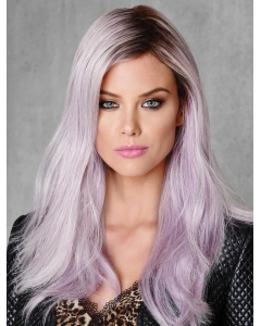 18" Straight Long Lilac Layered Capless Synthetic Women Wigs