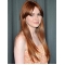 22" Long Straight Full Lace With Bangs Auburn Women Trendy Karen Gillan Wigs