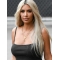  24" Long Straight Without Bangs Lace Front Synthetic Women Kim Kardashian Wigs