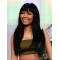  22" Straight With Bangs Capless Black Long  Synthetic Women Nicki Minaj Wigs