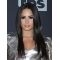 18" Lace Front Long Black Without Bangs Demi Lovato Wigs