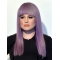 18'' Long Straight With Bangs Capless Synthetic Purple Women Kelly Osbourne Wigs