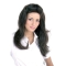 20'' Designed Straight Black 100% Hand-tied Monofilament Top Lace Front Remy Human Hair Long Women Wigs