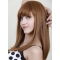 18'' Long Cool Auburn Straight With Bangs Capless 100% Remy Human Hair Women Wigs For Cancer