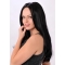 27'' Straight Without Bangs Trendy Black Monofialment Lace Front Synthetic Long Women Wigs