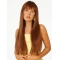 Hairstyles Auburn Straight With Bangs Capless Synthetic Long Women Wigs