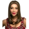 17'' Pleasing Brown Straight Without Bangs Lace Front Long Glueless Synthetic Women Wigs