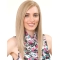 18'' Gorgeous Blonde Straight Without Bangs 100% Hand-Tied Mono Top Long Human Hair Women Wigs