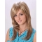 20'' Graceful Blonde Straight With Bangs Capless  Monofilament Synthetic Long Women Wigs