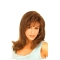 14'' Natural Auburn Straight With Bangs Capless Long Human Hair Women Wigs