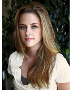 16'' Straight Without Bangs Monofilament Lace Front  Long Human Hair Women Celebrity Wigs