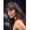 Natural Auburn Straight With Bangs Full Lace Remy Human Hair Long Women Wigs