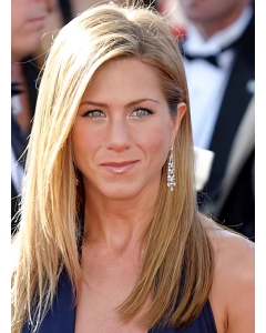 16'' Ideal Blonde Straight Layered Without Bangs Capless Long  Synthetic Women Jennifer Aniston Wigs