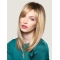 16'' Fashionable Blonde Straight With Bangs Long Lace Front Synthetic Women Wigs