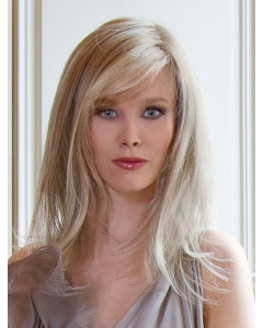 Easeful Blonde Straight 100% Hand-Tied Mono Top Long  Synthetic Wigs