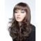 18'' Wavy  Brown With Bangs Capless Synthetic Long Human Hair Wig