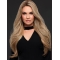 20'' Good Blonde Long Wavy Without Bangs 100% Hand-Tied Monofilament Human Hair Women Wigs