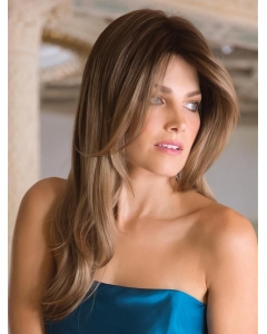18'' Brown Wavy Without Bangs Capless Synthetic Long women Wigs