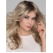 16'' Wavy Without Bangs Platinum Blonde Layered Mono Heat Friendly Synthetic Women Wig