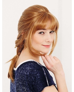 14'' Fashion Blonde Wavy Long Human Hair Wigs