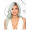 16'' Gorgeous Long Wavy Without Bangs Lace Front Synthetic Grey Kylie Jenner Inspired Wigs