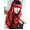 22'' Light Red Wavy With Bangs Capless Human Hair Women Wigs