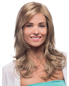 Blonde Wavy Without Bangs Lace Front Synthetic Heat Friendly Long Women Wigs