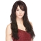 18'' Graceful Brown Wavy With Bangs Capless Long Human Hair Women Wigs