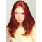 20'' Great Long Wavy Without Bangs Capless Copper Human Hair Wigs 