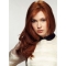 20'' High Quality Long Wavy Without Bangs Hand Tied Copper Human Hair Wigs 