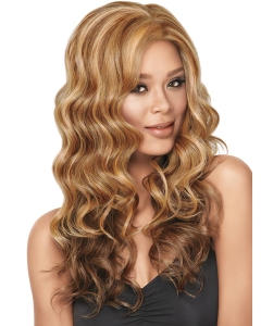 22'' Easy Blonde Wavy Without Bangs Capless Long Synthetic Women Wigs