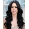 18'' Cosy Black Wavy Without Bangs 100% Hand-Tied Monofilament Synthetic Long Women Wigs