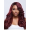 Dark Red Long Wavy With Wavy Bangs Charming Lace Front Wigs