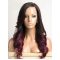 Ombre Hair Color Long Wavy 100% Human Hair Full Lace Wig
