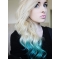 Wavy Blonde to Blue Human Hair Ombre Wigs