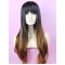 24 Inch long Wavy Style Lace Front 100% Remy Hair Ombre Wigs