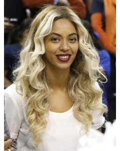Chic Style Beyonce 22 Inches Remy Hair Long Wavy Lace Wig
