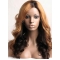 Designed 24 Inch long Wavy Style Lace Front 100% Remy Hair Ombre Wigs