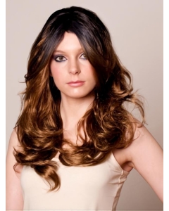 Trendy Brown Wavy Long Celebrity Wigs