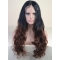 24" Long Wavy Full Lace Wigs Two Tone Ombre Wigs