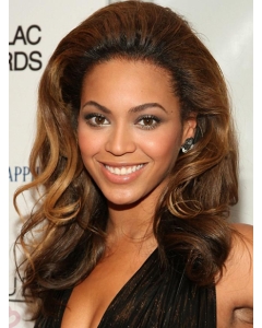 Beyonce Knowles 100% Indian Human Hair Queenlike Long Wavy Full Lace Wig about 18 Inches