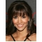 Halle Berry 100% Indian Human Remy Hair Long Layered Wavy Glueless Lace Wig with Charming Bangs