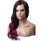 Purple Ombre Long Wavy Virgin Human Hair Full Lace Wig