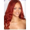 Rihanna Red Long Wavy Lace Front Human Hair Wigs