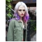 22 Inches Wavy Blonde to Purple Human Hair Ombre Wigs